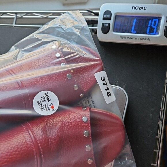 Brighton “TAP” Lipstick (Red) Leather Peep Toe Studded Heels Sandals - Size 8 M - Picture 15 of 15